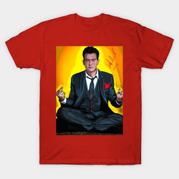 Charlie sheen T-Shirt by Acez_ink